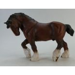 Beswick Large Action Shire Horse No 2578 in matte brown