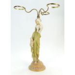 19th century Royal Worcester blush ivory figure of Grecian female water carrier with a brass three