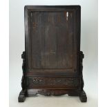 Chinese Rosewood mirror frame dated early 18th century with embossed craving to lower proportion,