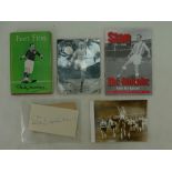 Two Stanley Matthews signatures together with a book and related paperwork