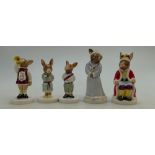 Royal Doulton rare set of Bunnykins figures The Royal Family comprising King John DB45,