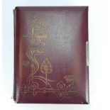 19th century leather bound photograph album containing various black & white photographs of