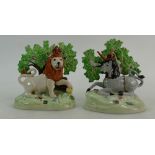 A pair of Beswick models of the Staffordshire Lion 2093 and Unicorn 2094,