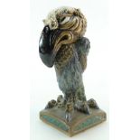 Andrew Hull Burslem pottery grotesque Bird jar & cover,
