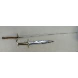 French fencing foil together with decorative Lord of The Rings type dagger (2)