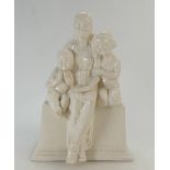 A William Ruscoe earthenware figure group of a seated woman with her daughter and son titled