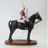 Beswick Connoisseur Lifeguard on Horse 2562 on wooden plinth.
