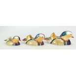 A set of Beswick graduated models of Mandarin Ducks approved by Peter Scott, comprising 1519-1,