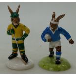 Royal Doulton Bunnykins figures Ice Hockey DB282 and Rugby Player DB318 both with cert's (2)