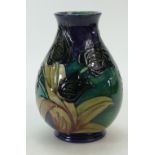 Moorcroft vase decorated in the Black Tulips design by Sally Tuffin,