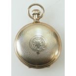 Gold plated ladies pocket watch - Full hunter, winds, ticks and runs down.