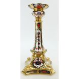 Royal Crown Derby large Candlestick decorated in the Old Imari 1128 design, height 27cm,