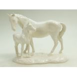 Beswick opaque gloss model of a mare & foal on base 953