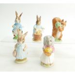 Beswick Beatrix Potter figures Squirrel Nutkin, Cecily Parsley, Flopsy Mopsy & Cottontail,