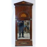 Georgian Mahogany inlaid wall mirror