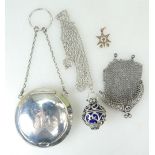 An interesting collection of jewellery including Silver hallmarked ladies compact,