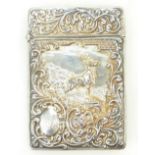 Edwardian silver CARD CASE Birmingham 1908. 57.8g.