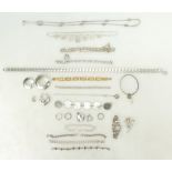 Large quantity of hallmarked silver and silver coloured metal jewellery 394 g approx.