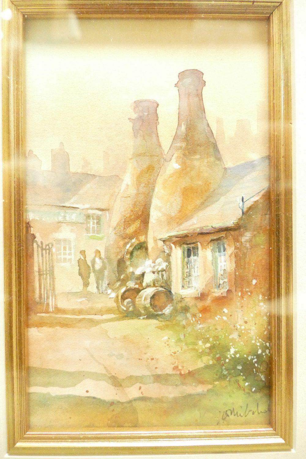 Jim Mitchell modern framed watercolors with local interest titled Hardware Shop Nr Hanley and - Image 2 of 6