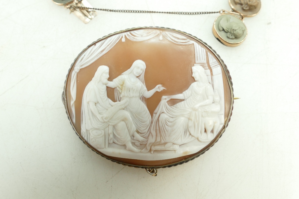 Large antique carved cameo brooch, - Bild 4 aus 4