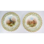 Pair 19th century Brownfields cabinet plates,