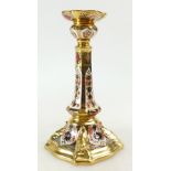 Royal Crown Derby Candlestick decorated in the Old Imari 1128 design, height 17.