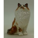Beswick seated cat 1880, factory painted in a one off colourway of Ginger,
