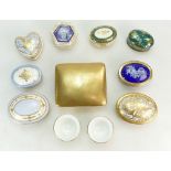 A collection of Minton gilded & enamelled trinket boxes & covers and sake cups,