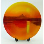 Dudsons fine china charger handpainted with the Taj Mahal signed by artist,