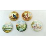 A collection of handpainted Coalport roundels.