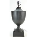 Wedgwood & Bentley black basalt striped trophy lamp, limited edition, boxed with certificate .