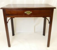 George III mahogany side table with drawer, 79 x 43cm.