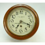 19th Century round kitchen turret clock by TA Awty & Son