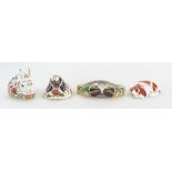 Royal Crown Derby paperweights - Puppy RCD collectors club, Meadow Rabbit, Cromer Crab exclusive,