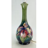 Large Orchid pattern Moorcroft Lamp - 32cm not inc. electrical fitting.