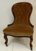 Victorian mahogany nursing chair.