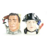 Royal Doulton large double sided character jugs Anthony and Cleopatra D6728 and Napoleon &