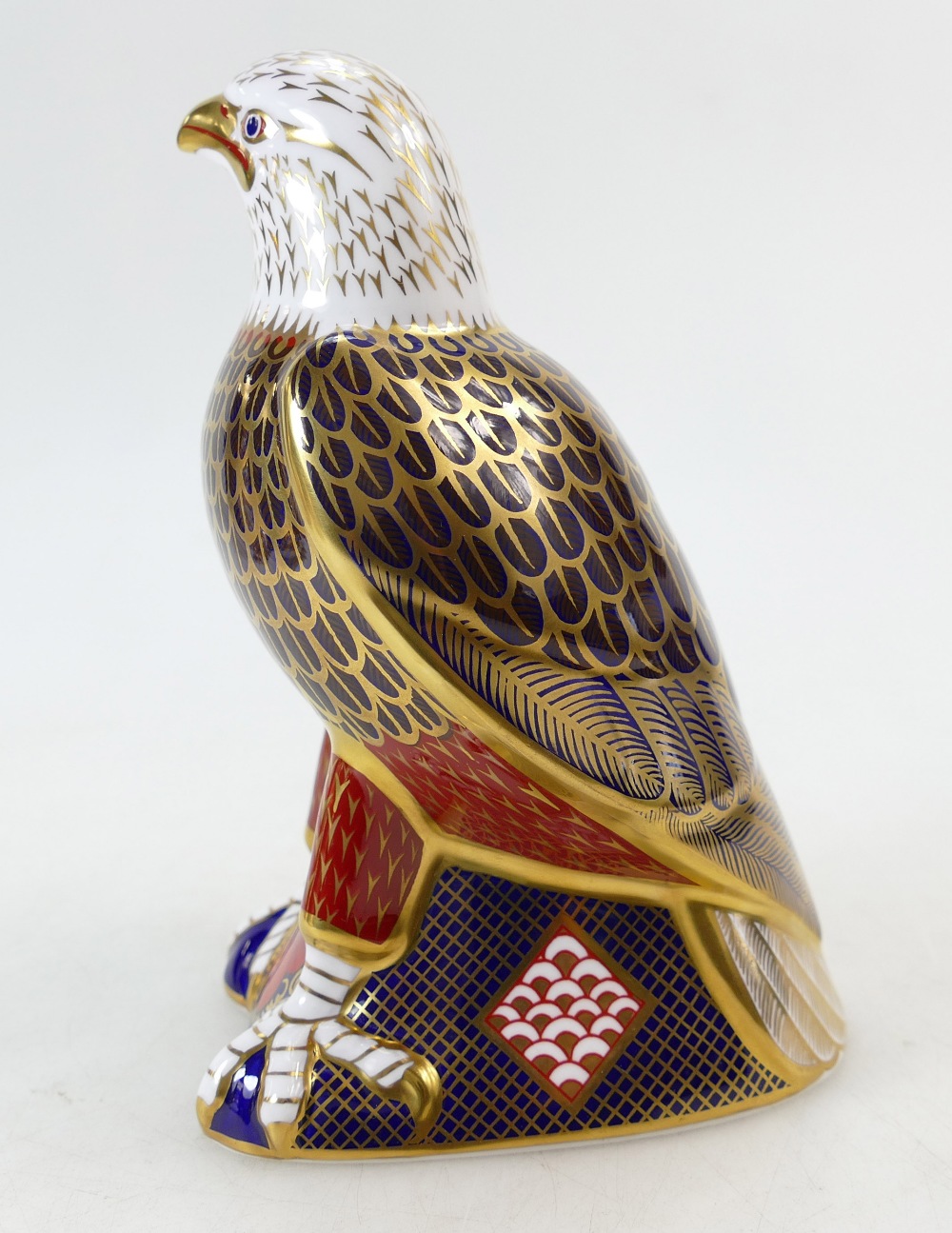 Royal Crown Derby paperweight model of a Bald Eagle with gold stopper, - Image 4 of 4