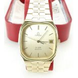 Omega Deville gold plated quartz gentleman's wristwatch and bracelet,