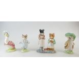 Beswick Beatrix Potter figures Jemima Puddleduck, Benjamin Bunny,