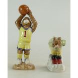 A Royal Doulton Bunnykin figure Basketball DB262 (with cert) and Downhill DB31 (2)