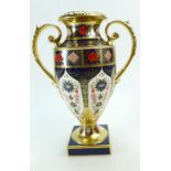 Royal Crown Derby two handled Thorpe vase in the Old Imari 1128 design, height 29cm,