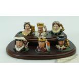 A set of Royal Doulton tiny character jugs King & Queens of the Realm,