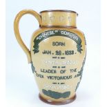 A Doulton Lambeth stoneware jug General Gordon the Governor General, decorated all around,