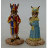 Royal Doulton Bunnykins figures Mr Punch DB234 and Judy DB235 both UKI Ceramics limited editions