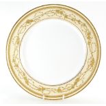 Wedgwood Prestige cabinet plate with raised gold blossom decoration on ivory ground, best quality,