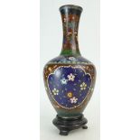 Early 20th Century Oriental Cloisonne enamelled vase of fine quality with oriental foliage scenes