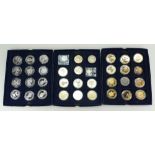12 x sterling silver modern crown size coins,