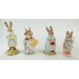 Beswick Beatrix Potter Mrs Rabbit Cooking, Peter with Daffodils,