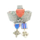 French Legion D Republique Francaise 1870 medal mounted on a marble stand,